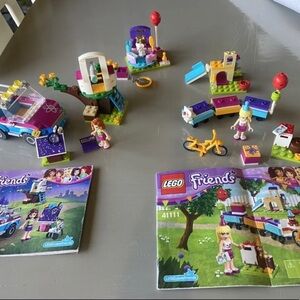 Lego Friends lot, 3 sets, 2 with Instructions  (41116), (41111), (41114).